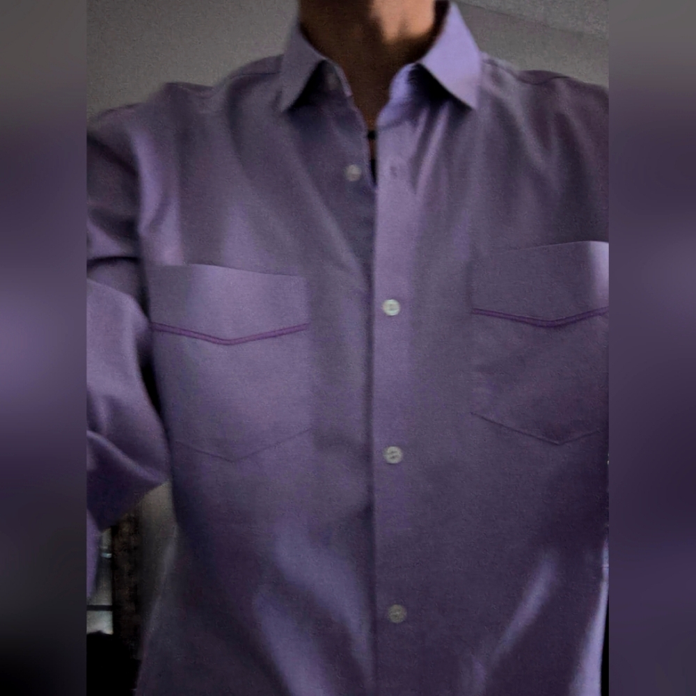 Rare nwot  American rag purple violet mens button down casual button down shirt - Picture 4 of 16